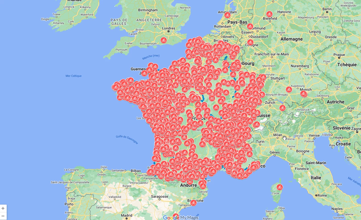 GoogleMaps / Dodocyclo carte interactive dodocyclo